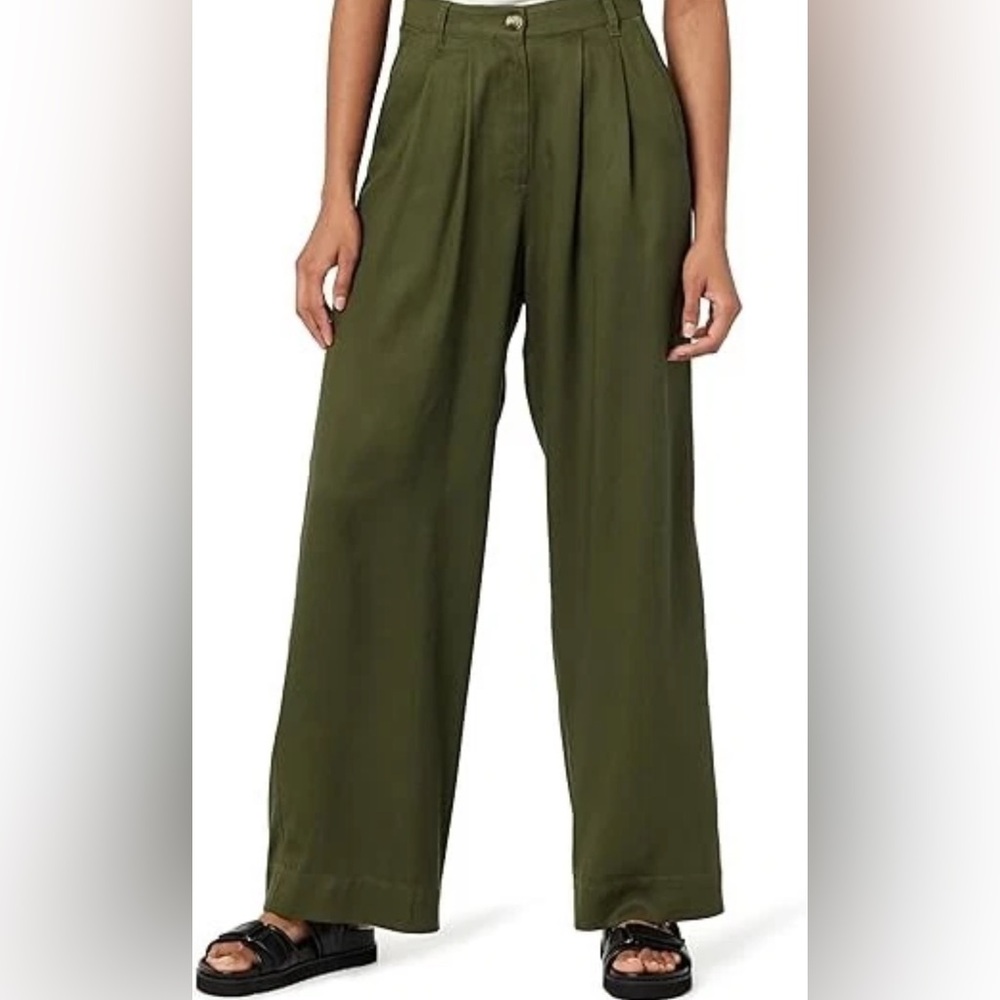 NEW The Drop Women’s XXL Amalia Wide Leg Trouser Dark Forest